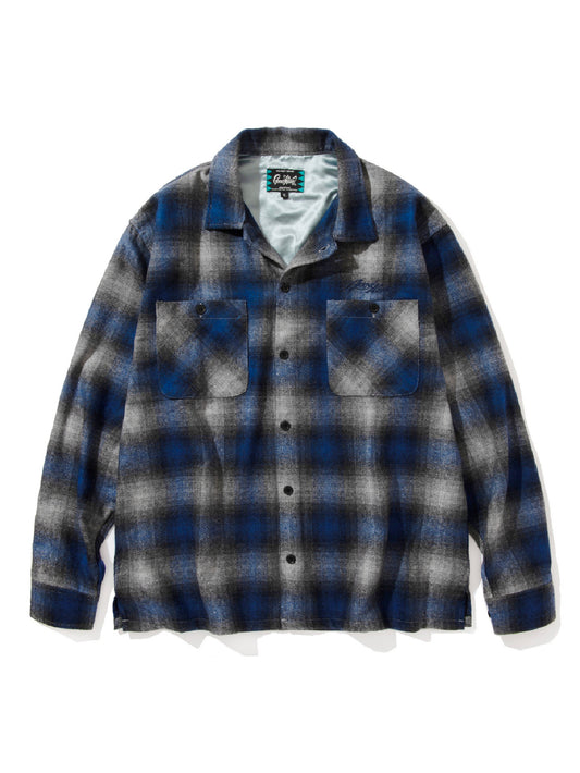 GOOD HELLER | WOOL&POLYESTER OMBRE CHECK SHIRT - Blue
