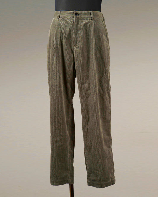 WEIRDO | WIND UP - CORDUROY TACK EASY PANTS - Moss Green