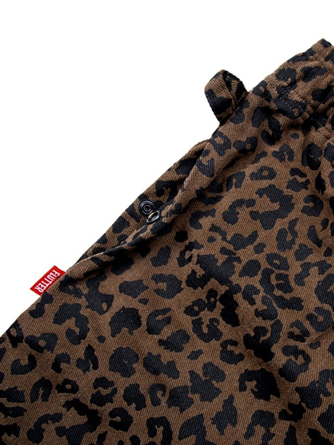 FLUTTER | The Holiday -Comfy fit- Cotton Twill Leopard Easy Short Pants - Brown