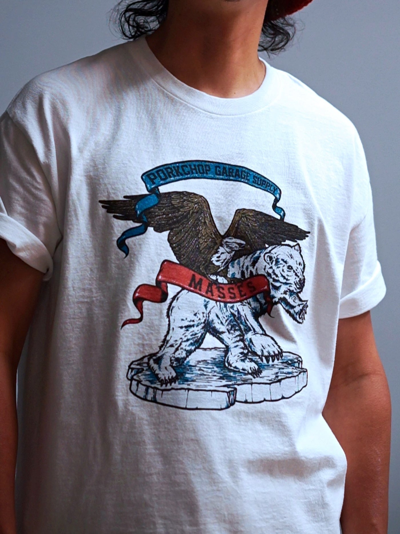 PORKCHOP | POLAR BEAR P T-SHIRT - White