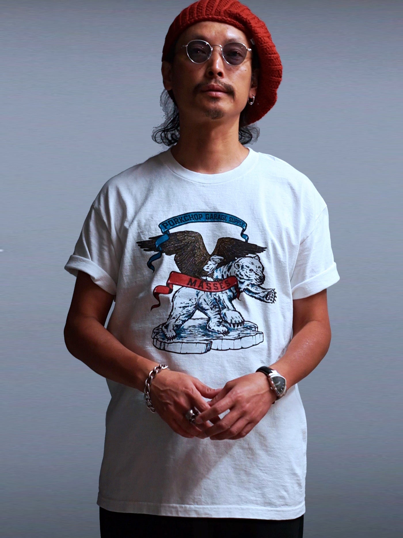 PORKCHOP | POLAR BEAR P T-SHIRT - White
