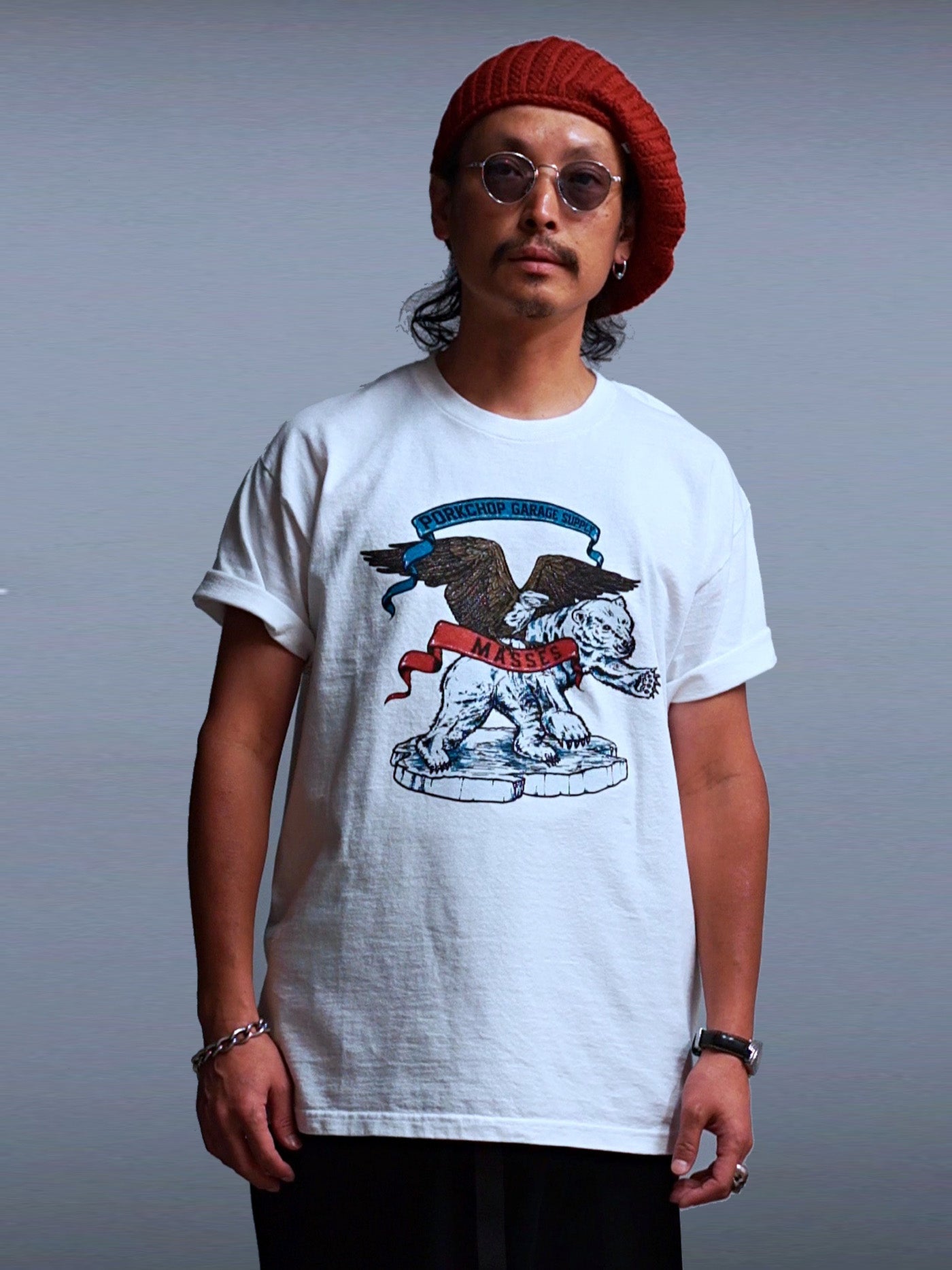 PORKCHOP | POLAR BEAR P T-SHIRT - White