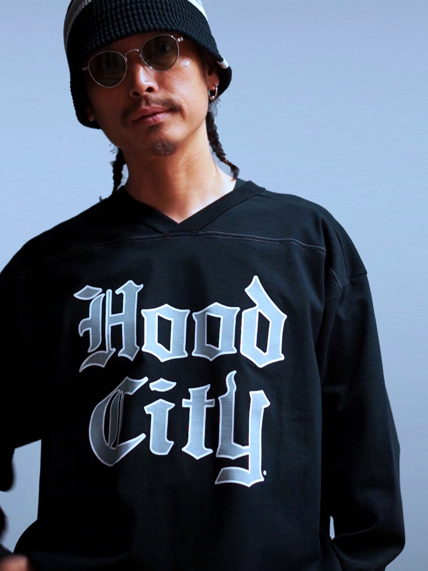 RADIALL | HOOD CITY - FOOTBALL T-SHIRT CROPPED SLEEVE - Black