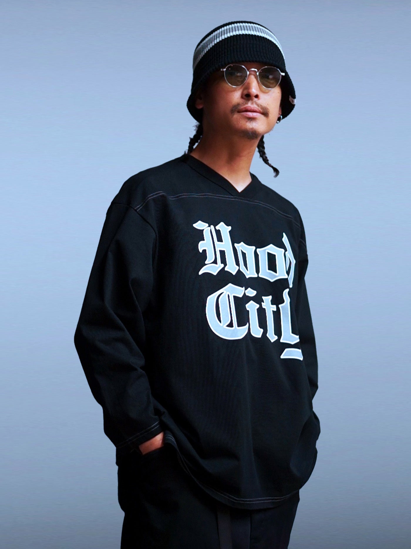 RADIALL | HOOD CITY - FOOTBALL T-SHIRT CROPPED SLEEVE - Black