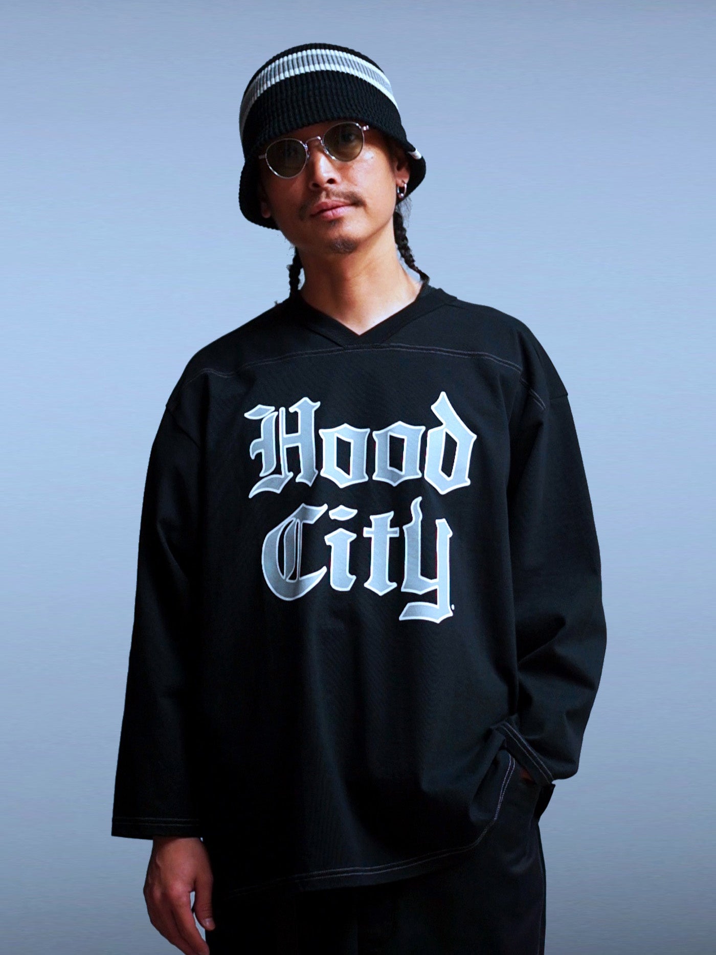 RADIALL | HOOD CITY - FOOTBALL T-SHIRT CROPPED SLEEVE - Black
