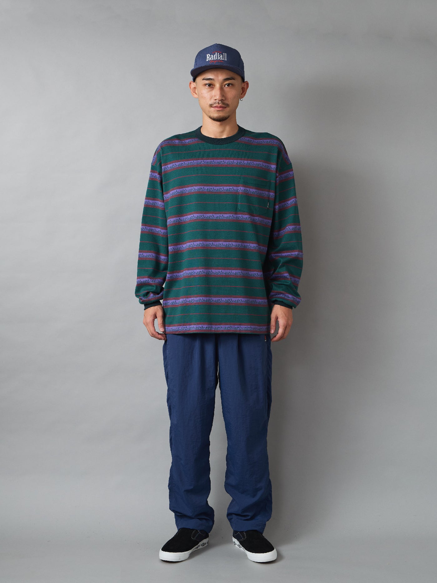 RADIALL | Lincoln Park - CREW NECK T-SHIRT L/S - Forest Green