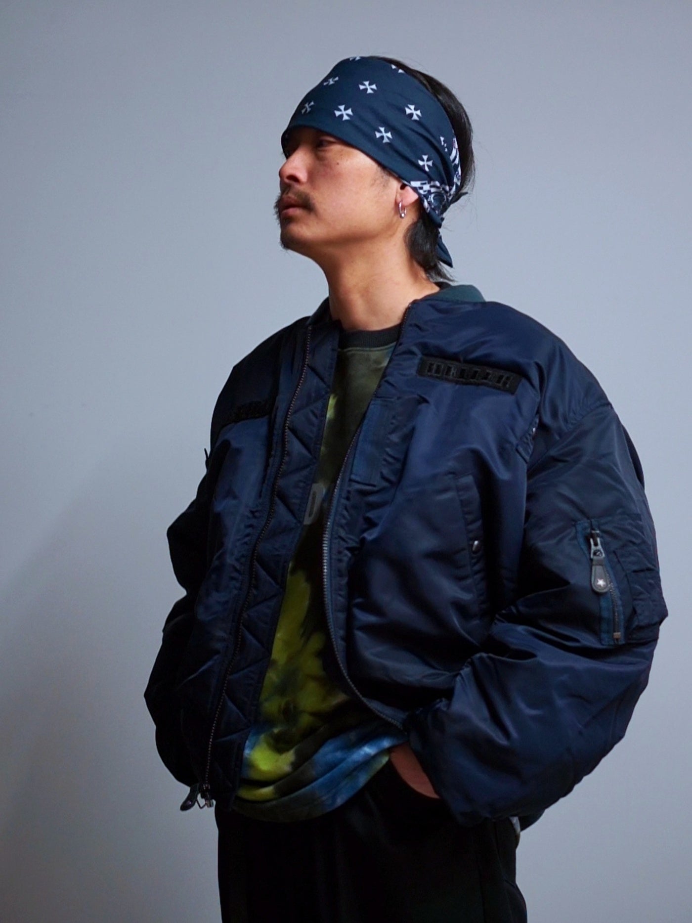 GOOD HELLER | GH WAPPEN MA-1 FLIGHT JACKET - Dark Navy