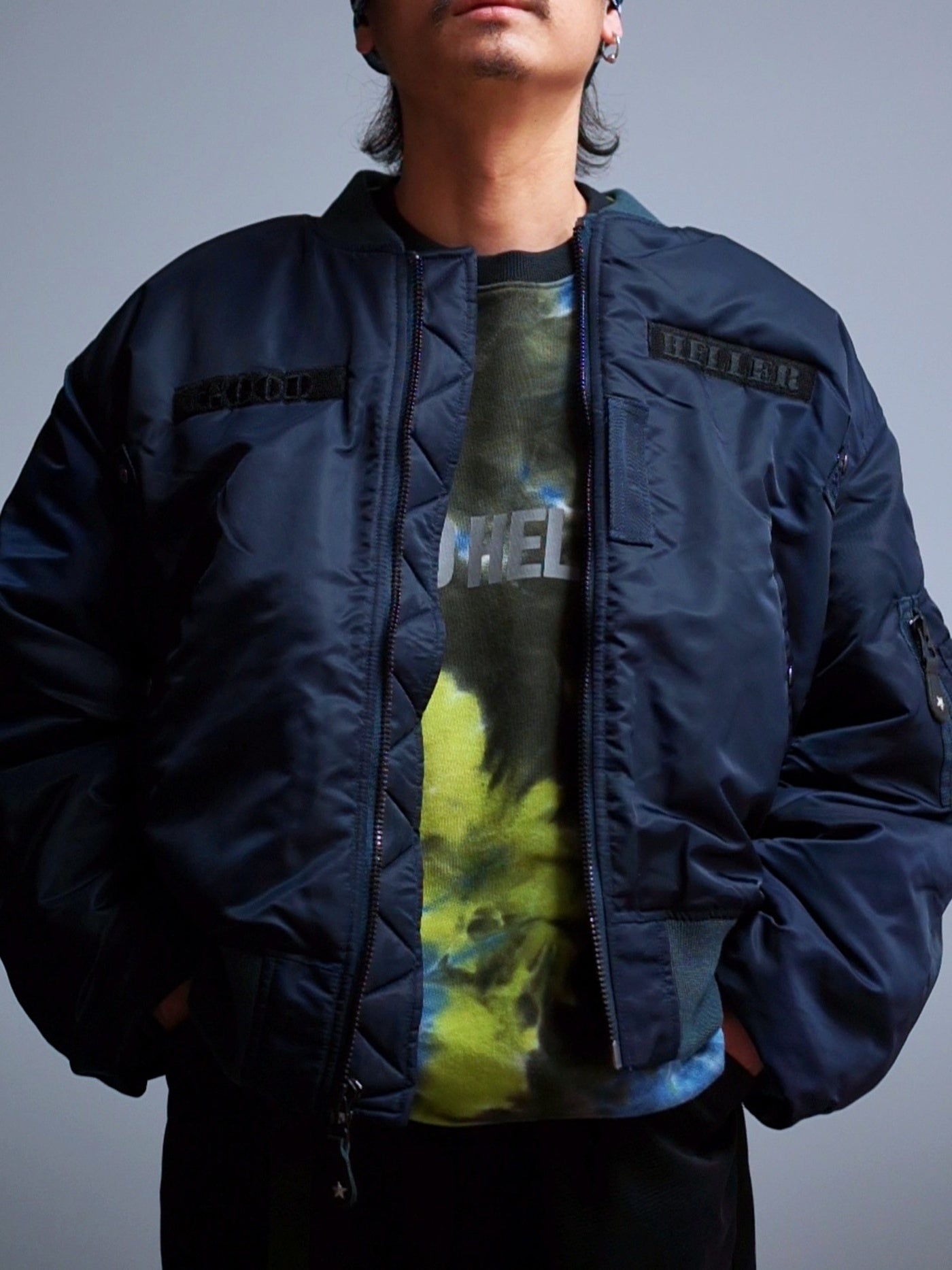 GOOD HELLER | GH WAPPEN MA-1 FLIGHT JACKET - Dark Navy