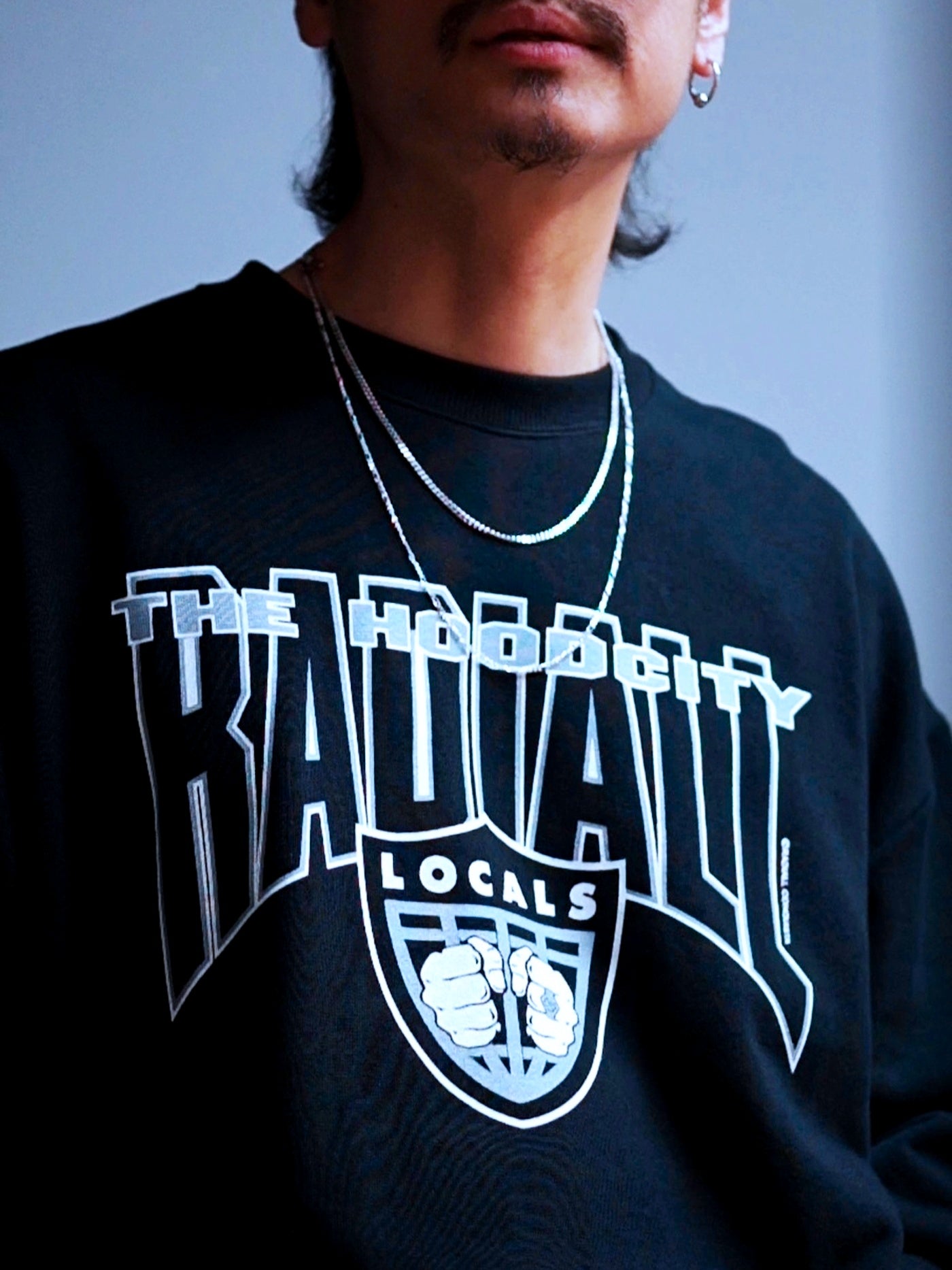 RADIALL | HOOD CITY - CREW NECK SWEATSHIRT L/S - Black