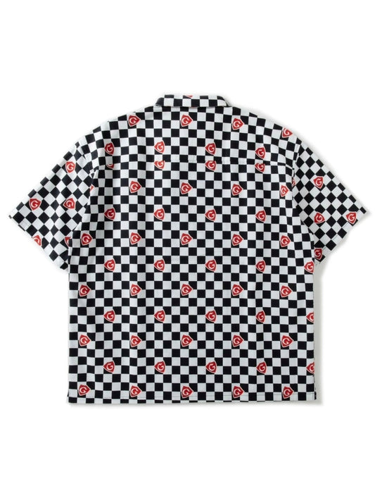 GOOD HELLER | GH CHECKERED FLAG DRIPPING LOGO WAPPEN S/S SHIRT