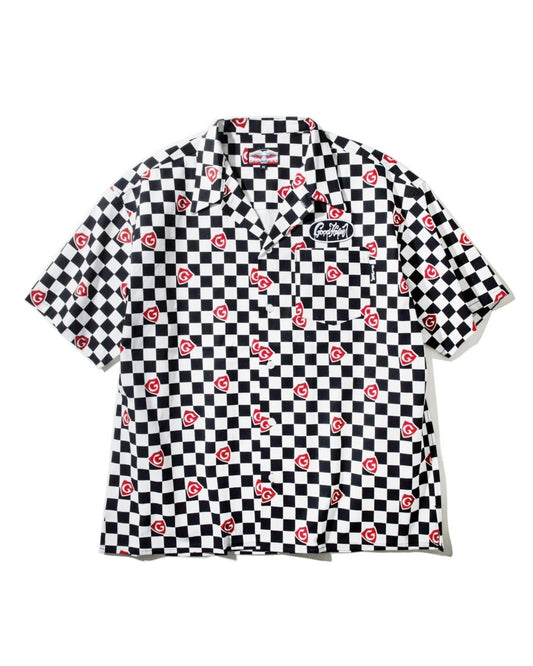 GOOD HELLER | GH CHECKERED FLAG DRIPPING LOGO WAPPEN S/S SHIRT
