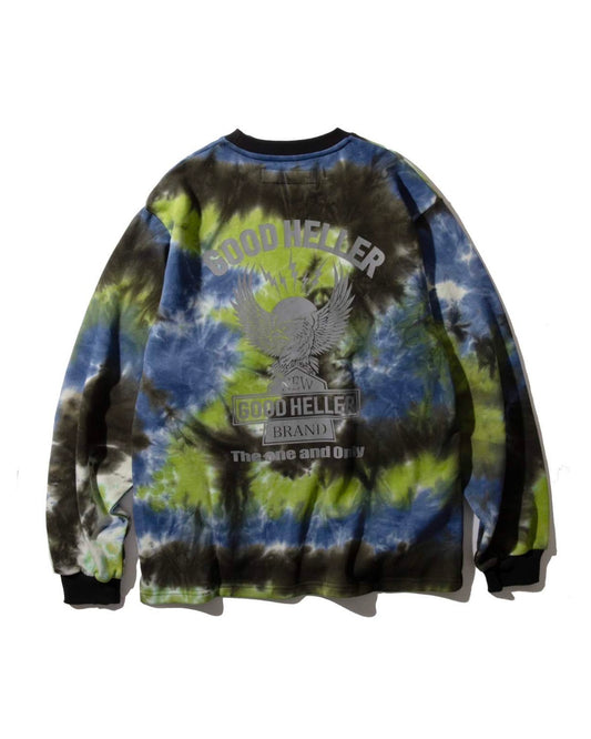GOOD HELLER | TIE DYE SWEAT L/S T-SHIRT - Green