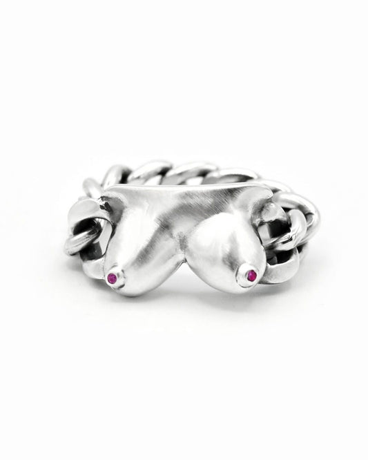 RUTHLESS | MAN'S RUIN RING - 925 Silver with Pink Ruby ver.
