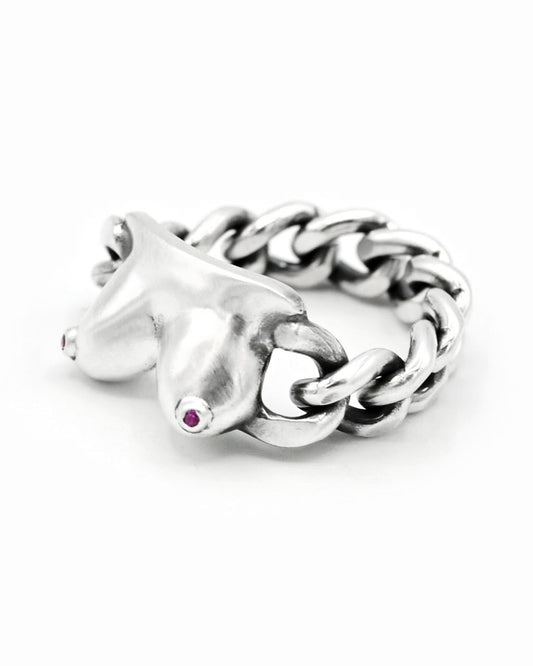 RUTHLESS | MAN'S RUIN RING - 925 Silver with Pink Ruby ver.