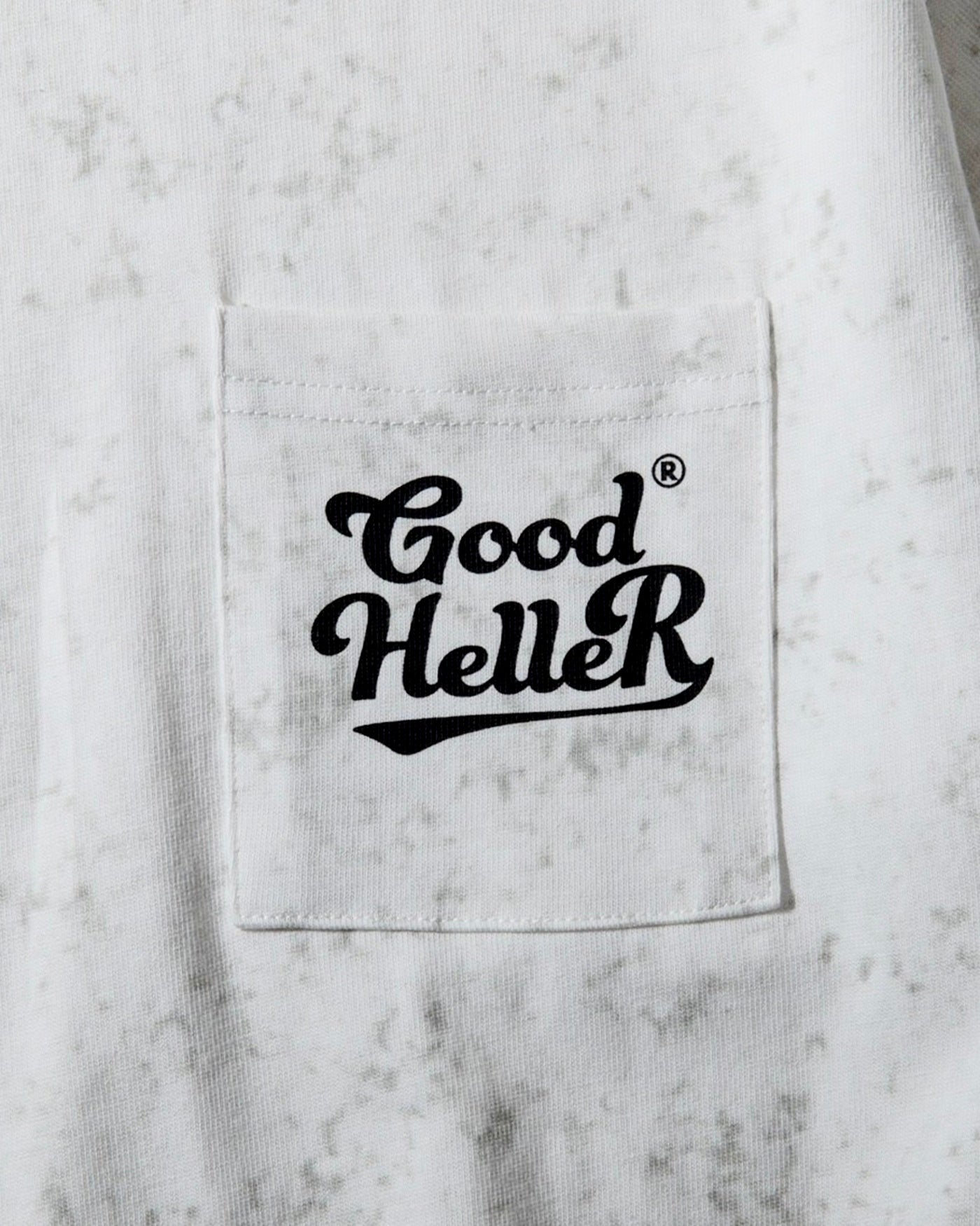 GOOD HELLER | BATTICK DYEING POCKET S/S T-SHIRT - White