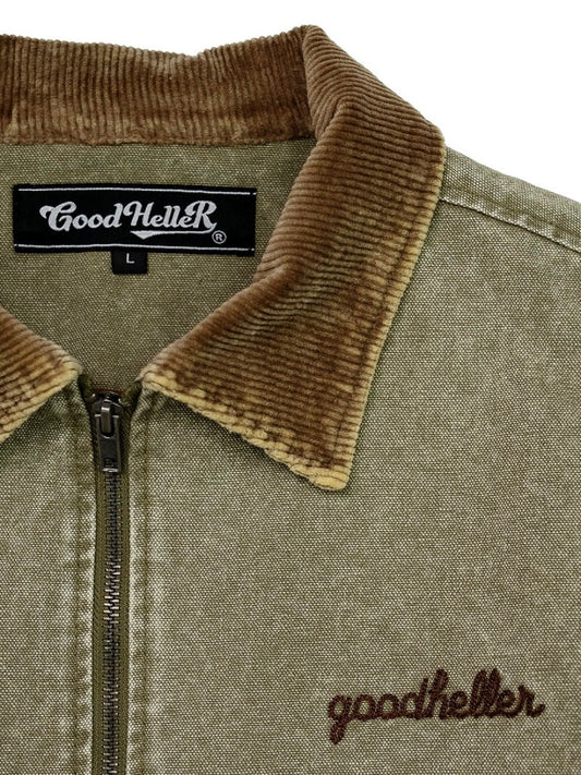 【10.25 (Sat) 12:00 Release】GOOD HELLER | HEAVY CANVAS DETROIT TYPE JACKET - Faded Olive