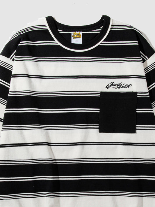 【4.4 (Sat) 12:00 Release】GOOD HELLER | BORDER L/S T-SHIRT - Black/White