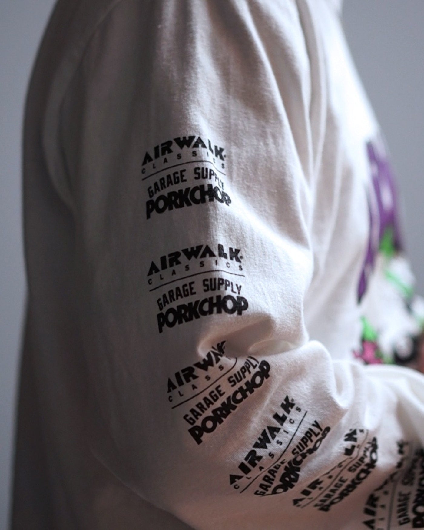 PORKCHOP | AP SKELETON L/S TEE - White