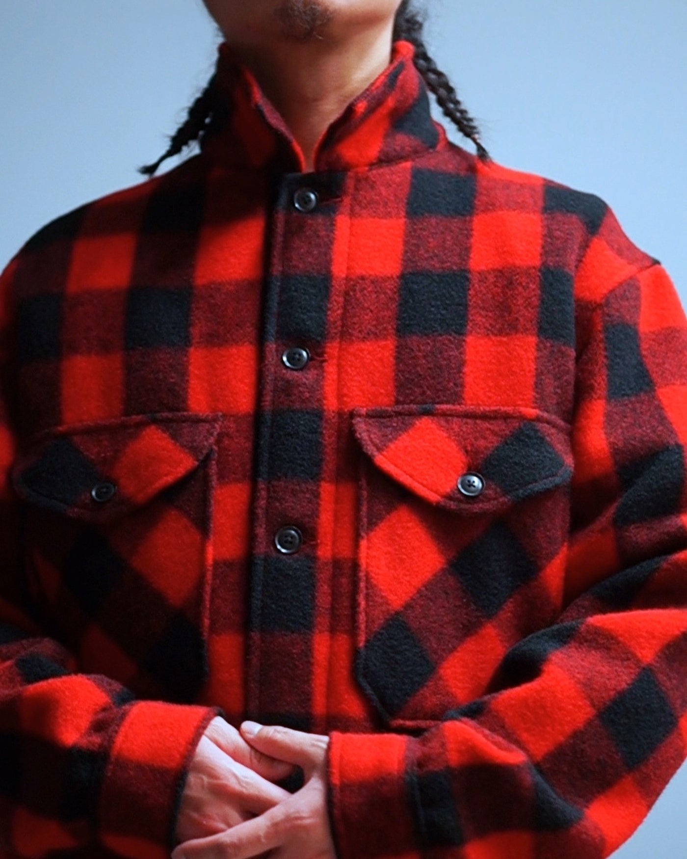 PORKCHOP | feat. MASSES WOOL JACKET P - Red
