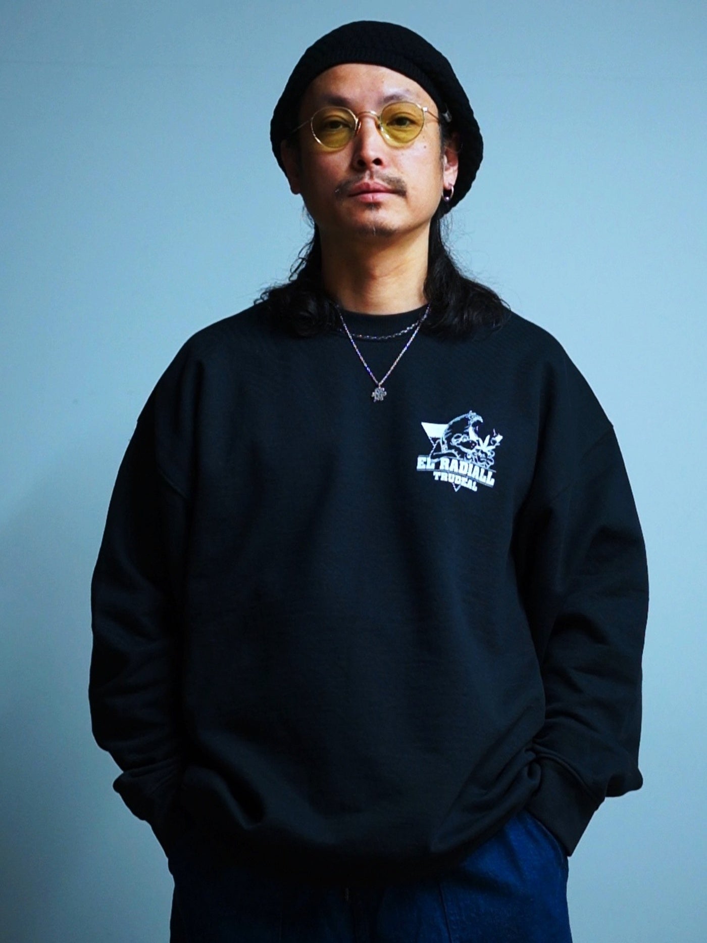 RADIALL | TRUE DEAL POT - CREW NECK SWEATSHIRT L/S - Black