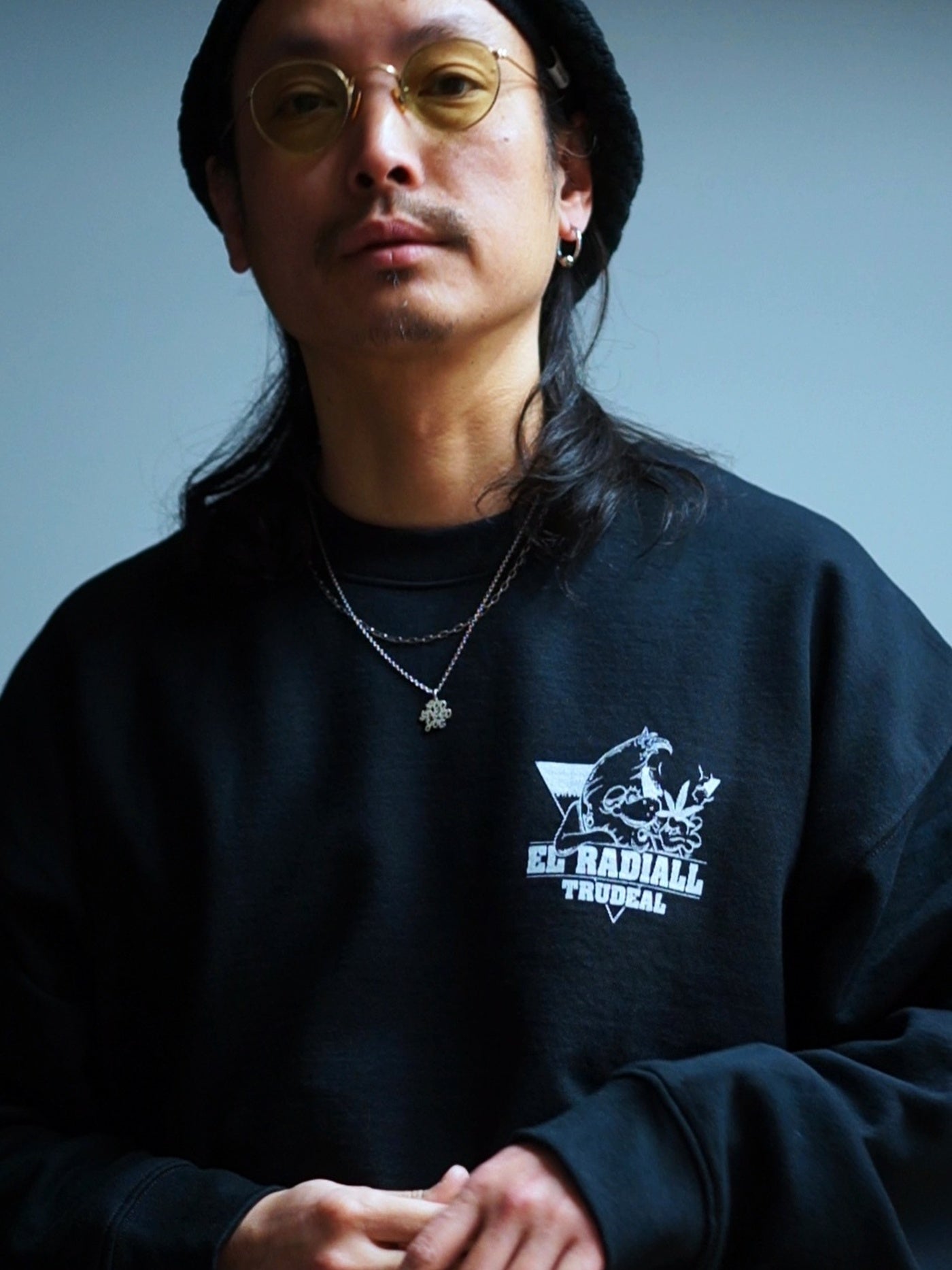 RADIALL | TRUE DEAL POT - CREW NECK SWEATSHIRT L/S - Black