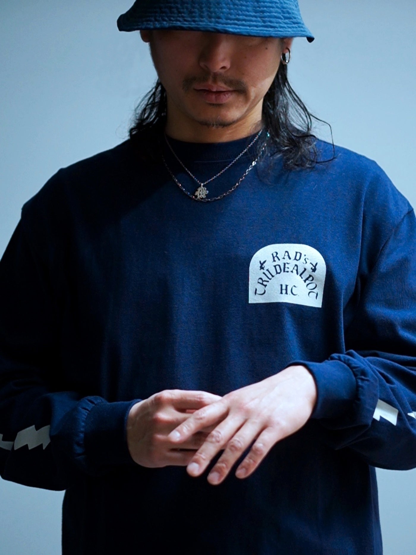 RADIALL | TOMBSTONE - CREW NECK T-SHIRT L/S - Navy