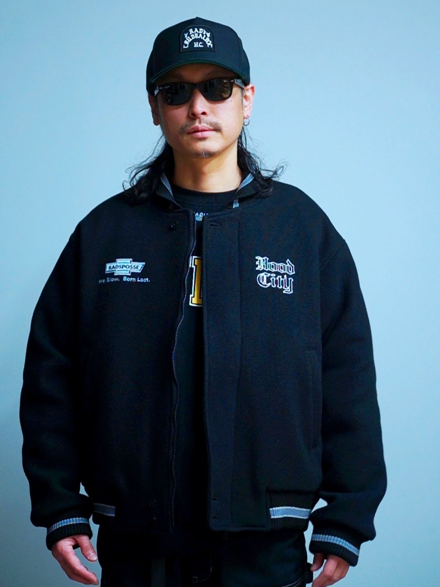 RADIALL | HOOD CITY - VARSITY JACKET - Black