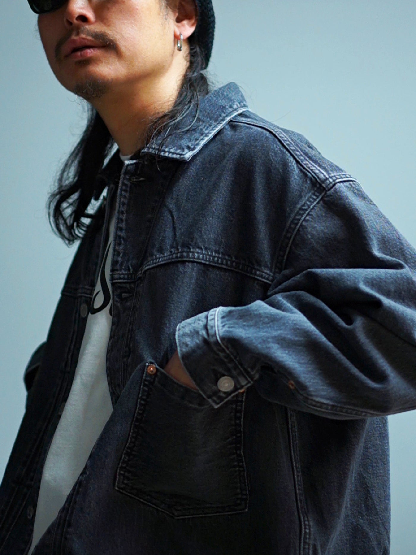 RADIALL | Classic 350 Top - TRUCKER JACKET - Light Black