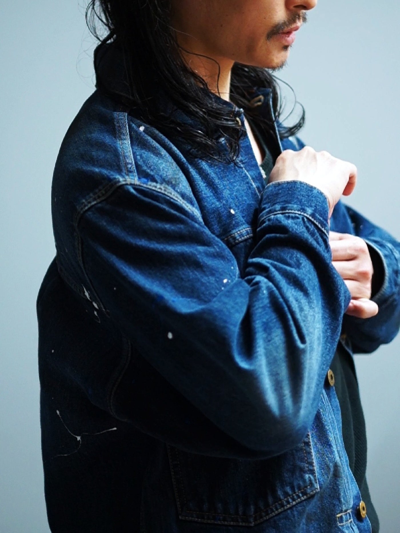 GOOD HELLER | 2ND TYPE USED WASHED WIDE DENIM JKT
