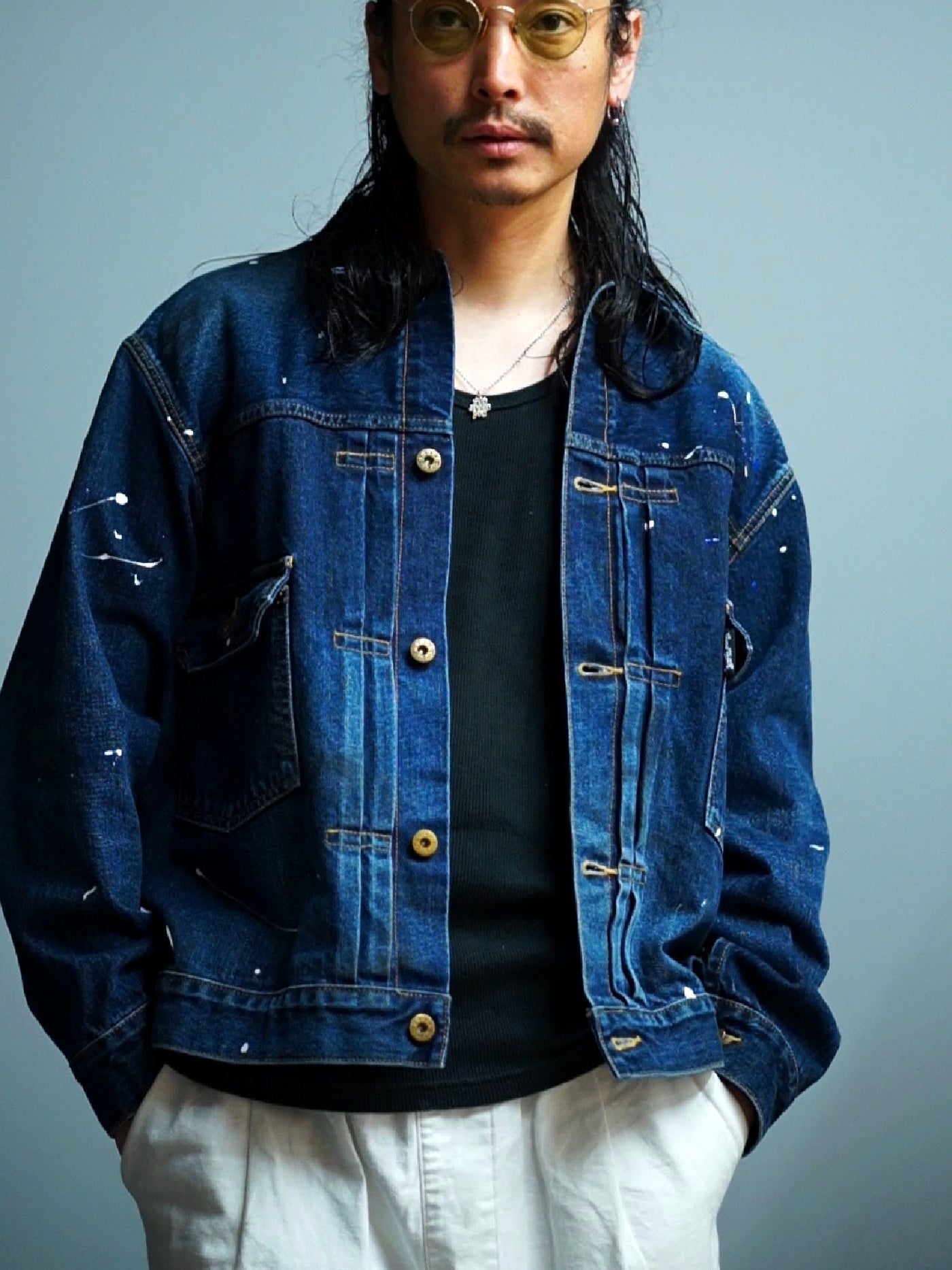 GOOD HELLER | 2ND TYPE USED WASHED WIDE DENIM JKT