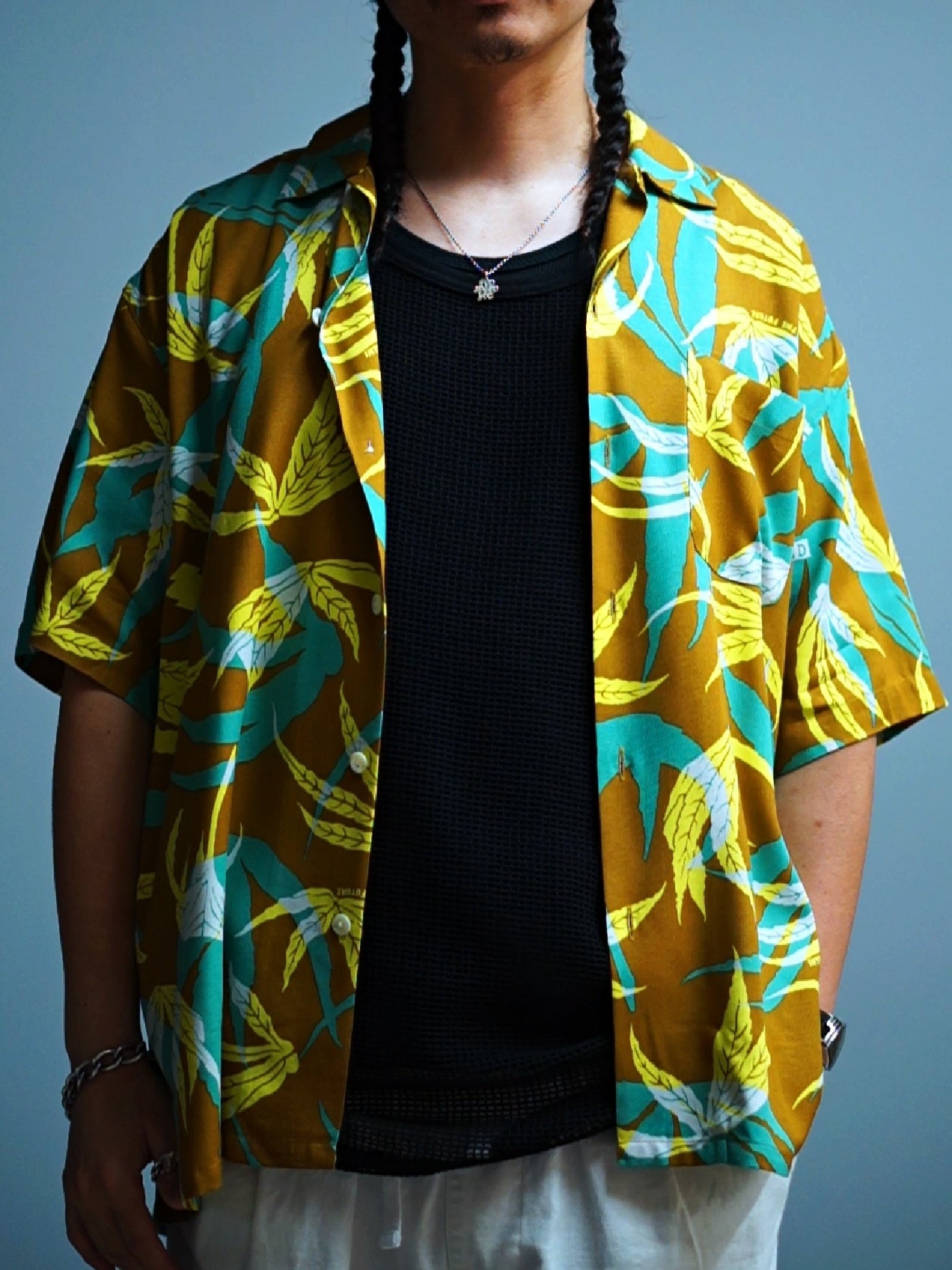 RADIALL | Into The Future - OPEN COLLARED SHIRT S/S - Brown