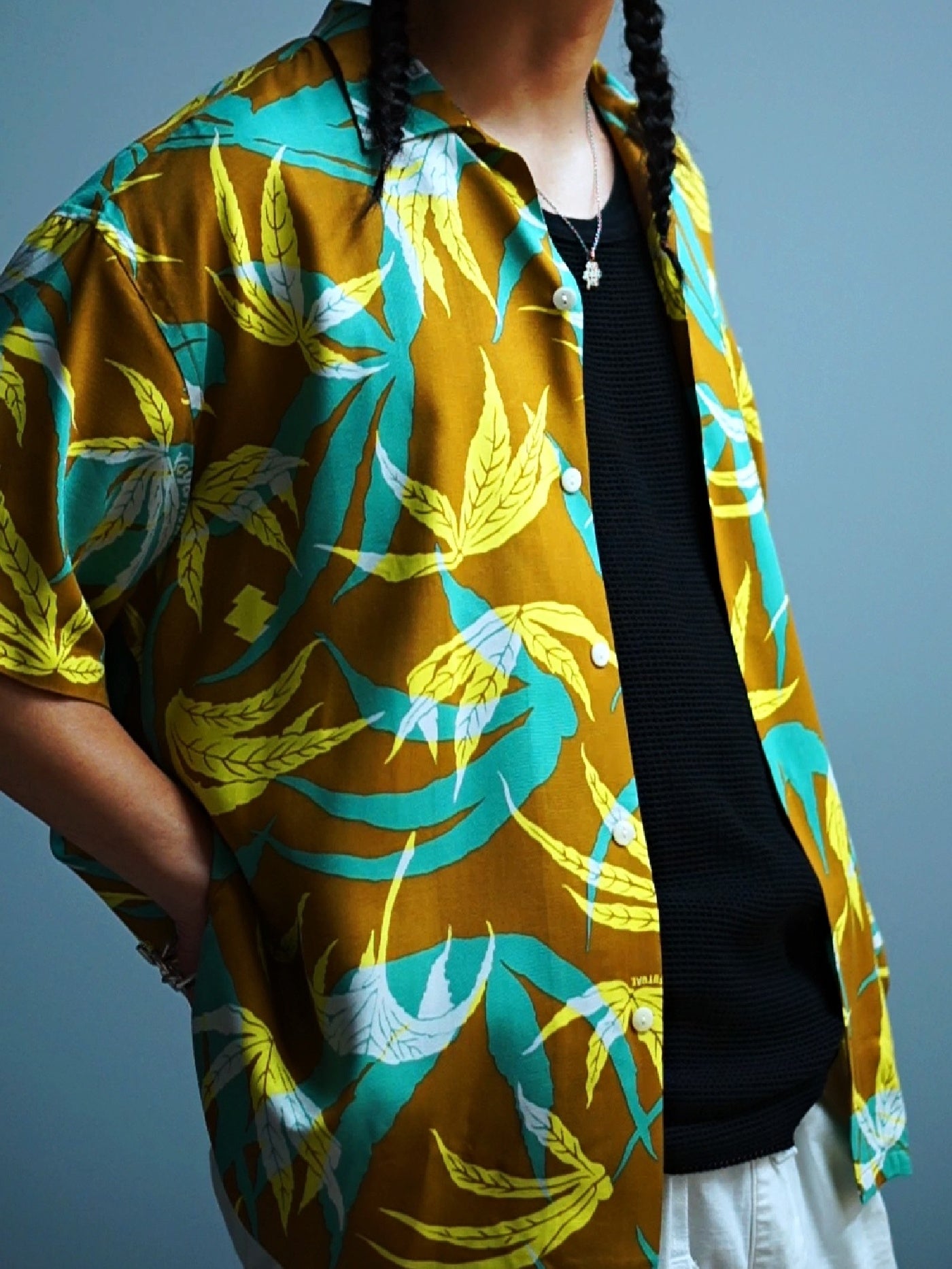 RADIALL | Into The Future - OPEN COLLARED SHIRT S/S - Brown