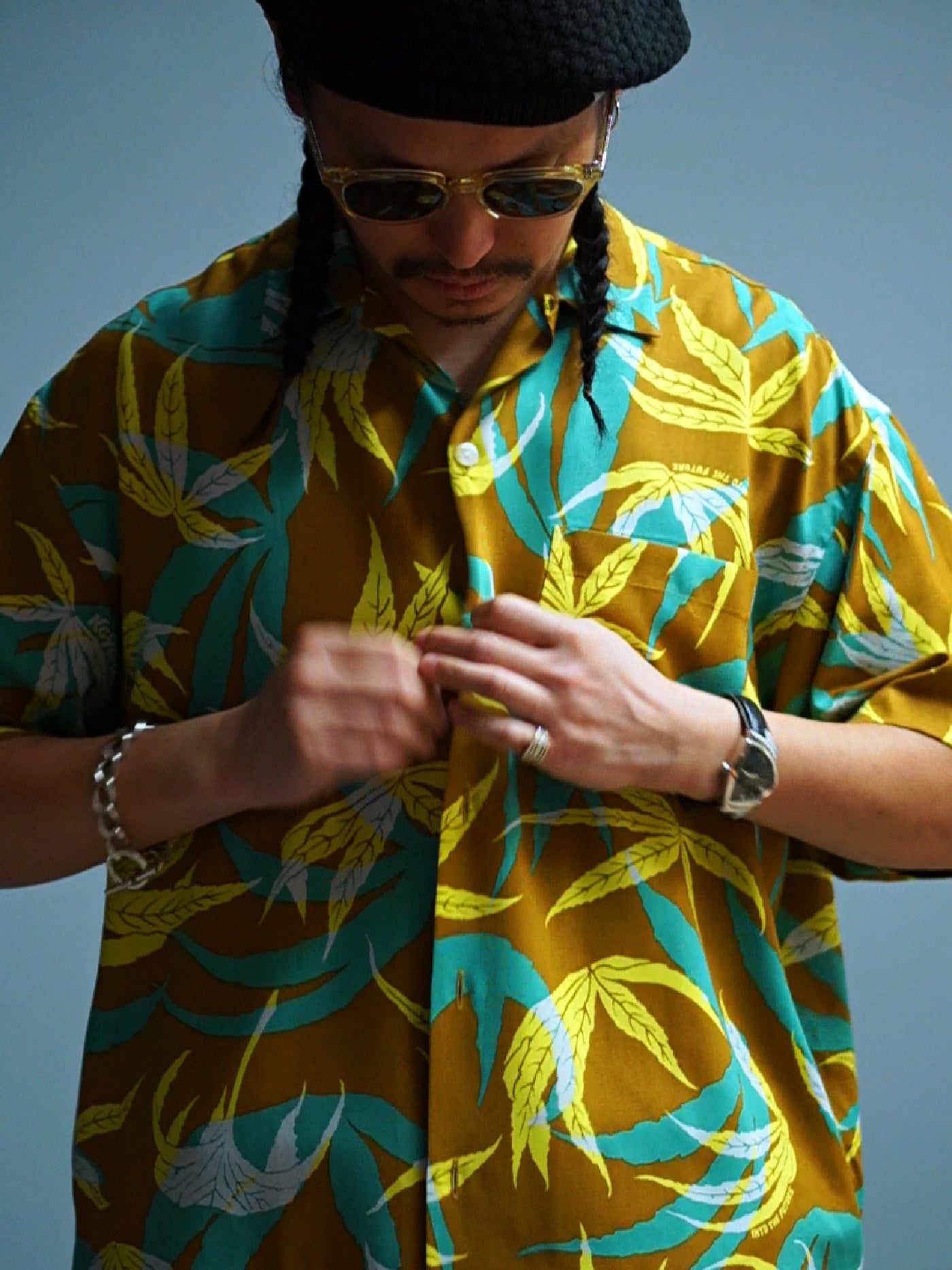 RADIALL | Into The Future - OPEN COLLARED SHIRT S/S - Brown