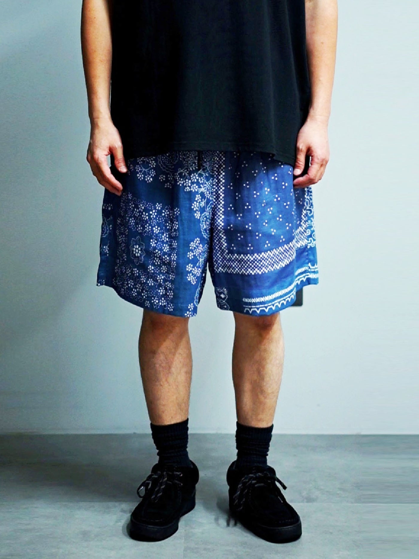 RADIALL | Muscle Shoals - STRAIGHT FIT EASY SHORTS - Smoke Navy