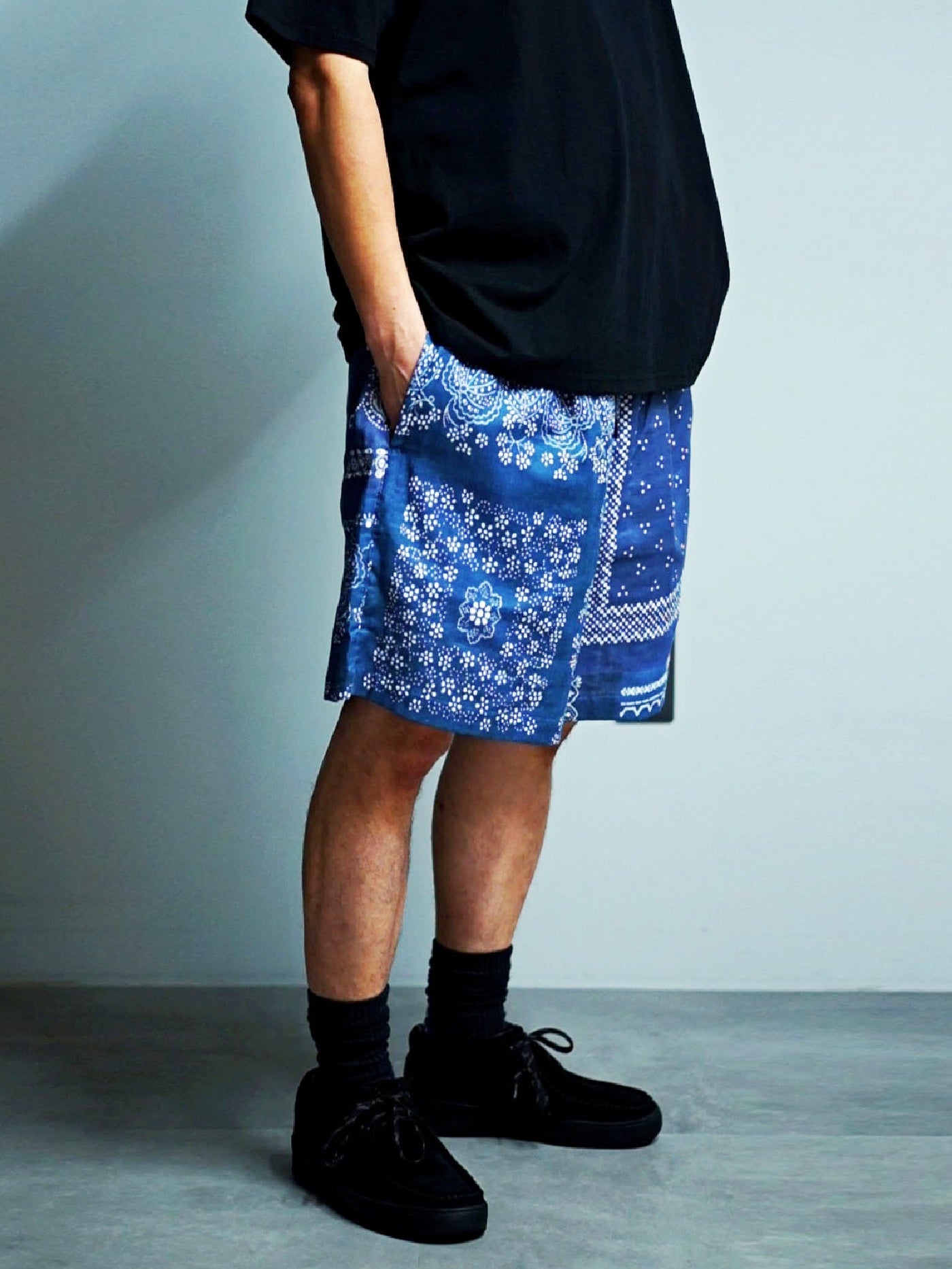 RADIALL | Muscle Shoals - STRAIGHT FIT EASY SHORTS - Smoke Navy