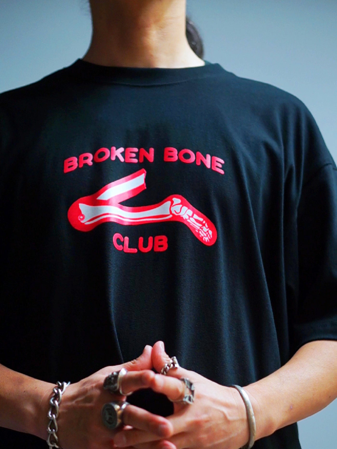 MAD MOUSE COMIC | BROKEN BONE CLUB TEE - Black