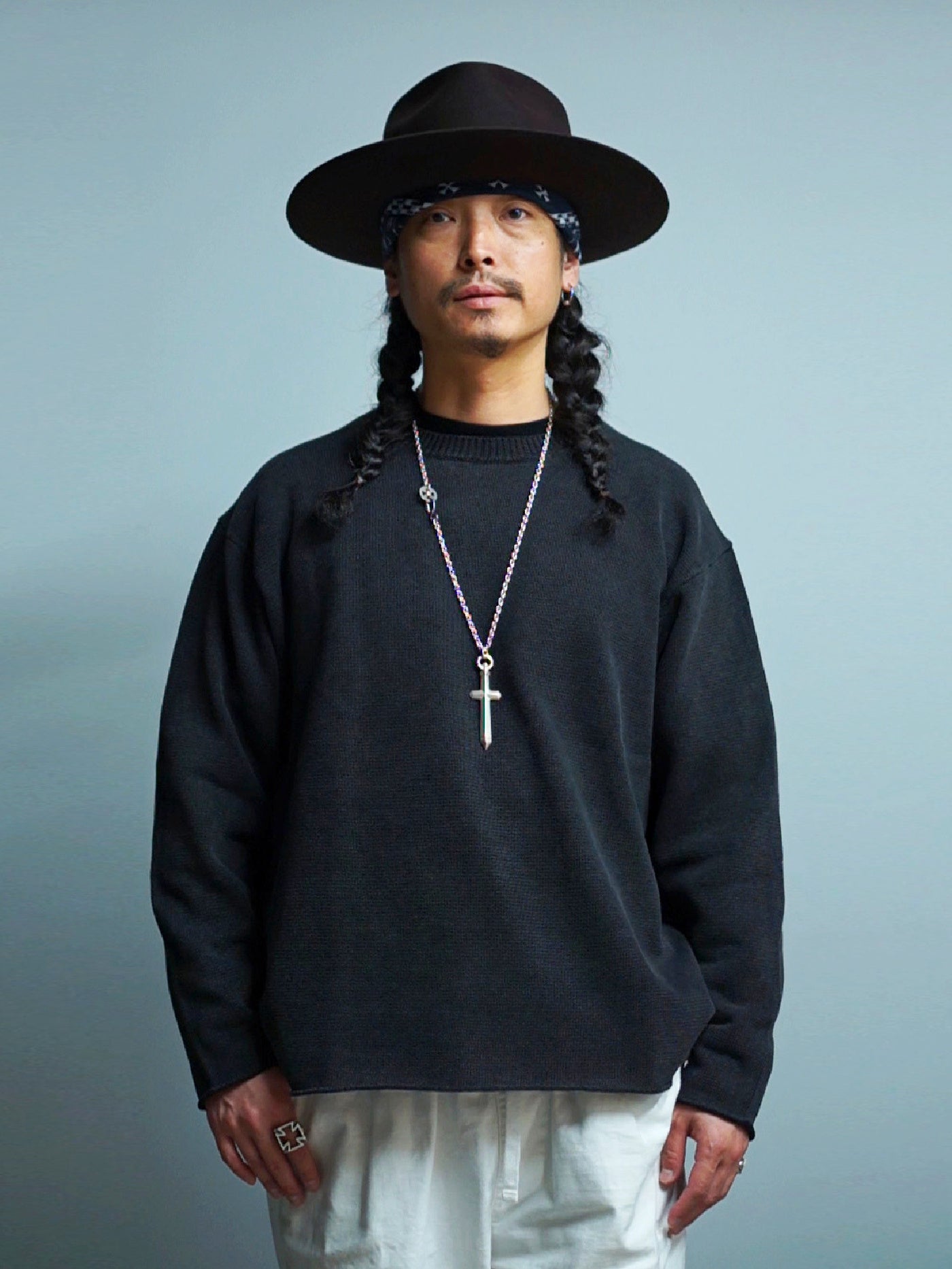 RADIALL | Ludwig - CREW NECK SWEATER L/S - Faded Black