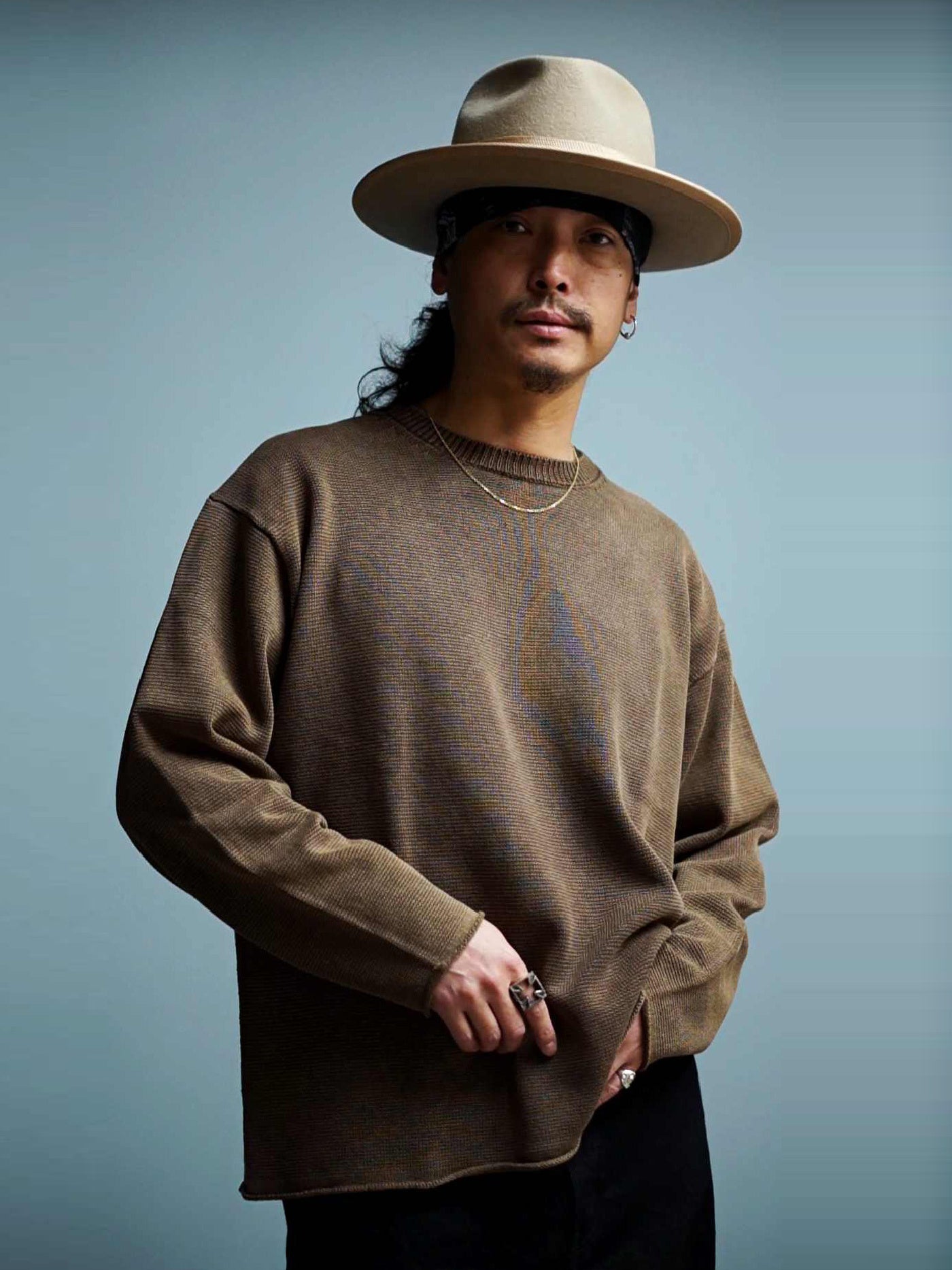 RADIALL | Ludwig - CREW NECK SWEATER L/S - Faded Brown