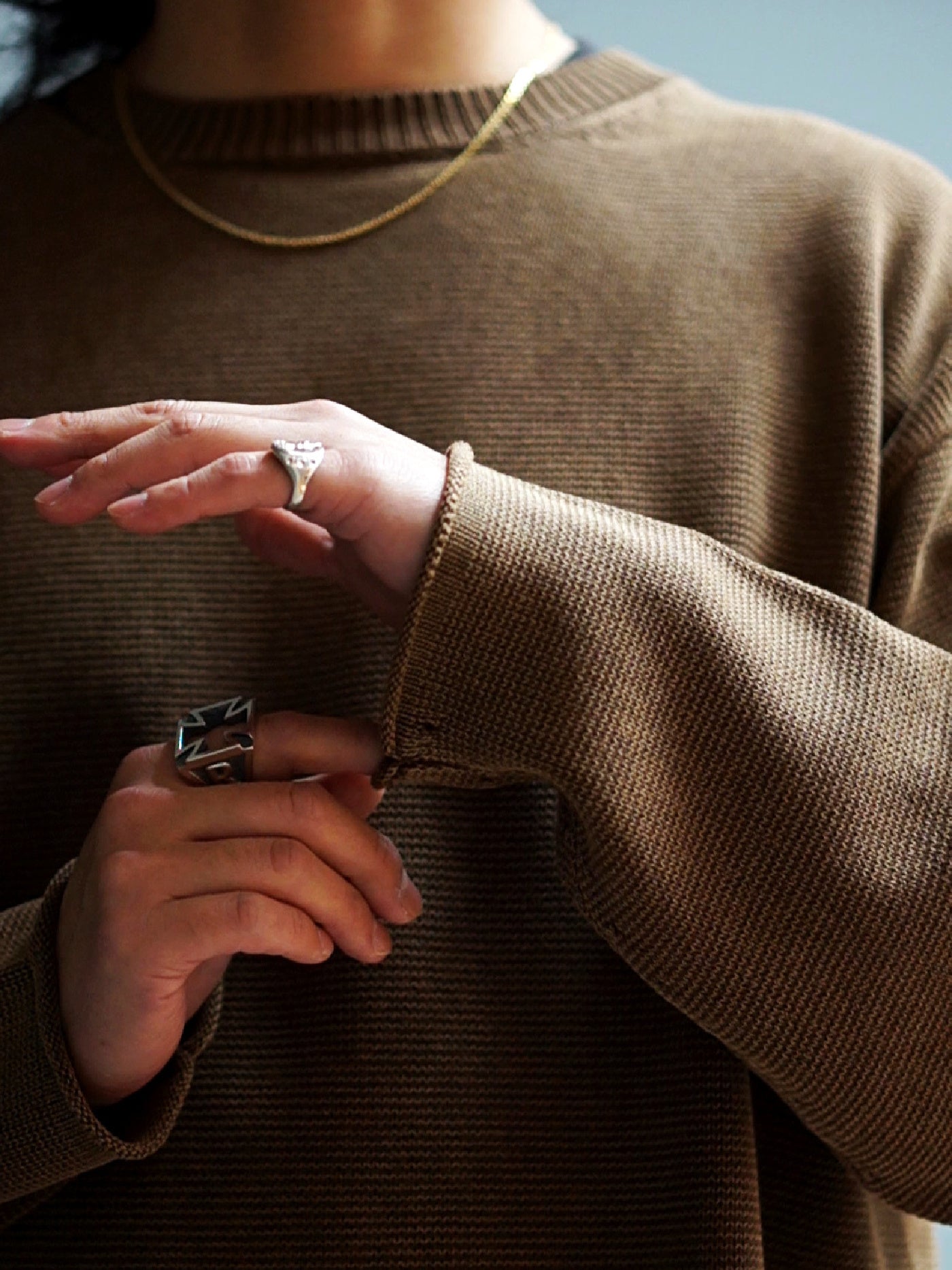 RADIALL | Ludwig - CREW NECK SWEATER L/S - Faded Brown