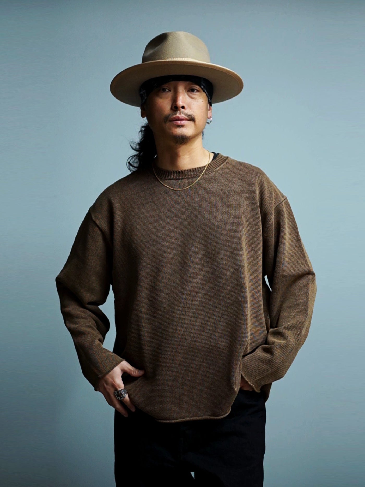 RADIALL | Ludwig - CREW NECK SWEATER L/S - Faded Brown