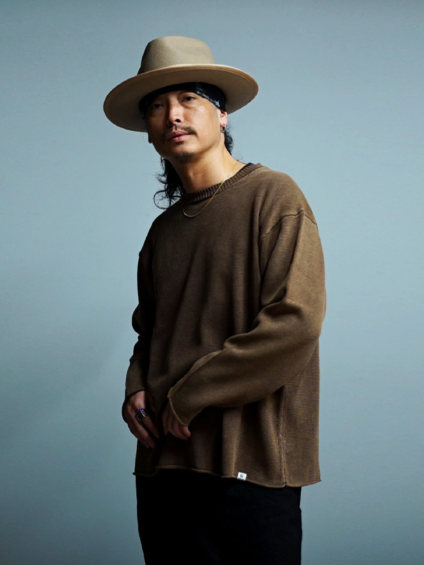 RADIALL | Ludwig - CREW NECK SWEATER L/S - Faded Brown