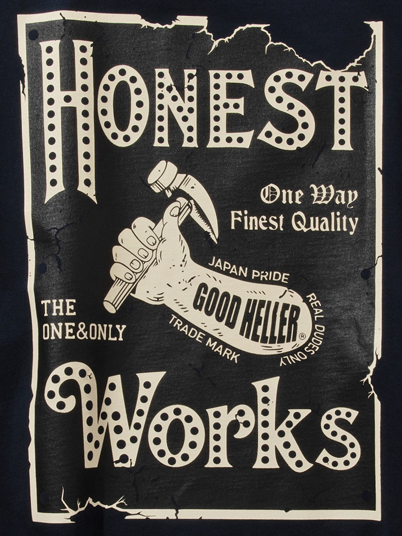 GOOD HELLER | HONEST WORKS L/S T-SHIRT - Navy
