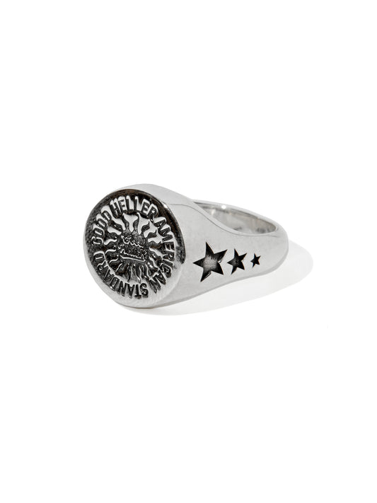 GOOD HELLER | SUN LOGO SIGNET RING - 925 Silver