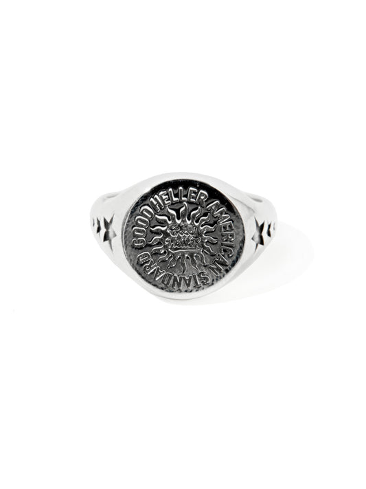 GOOD HELLER | SUN LOGO SIGNET RING - 925 Silver