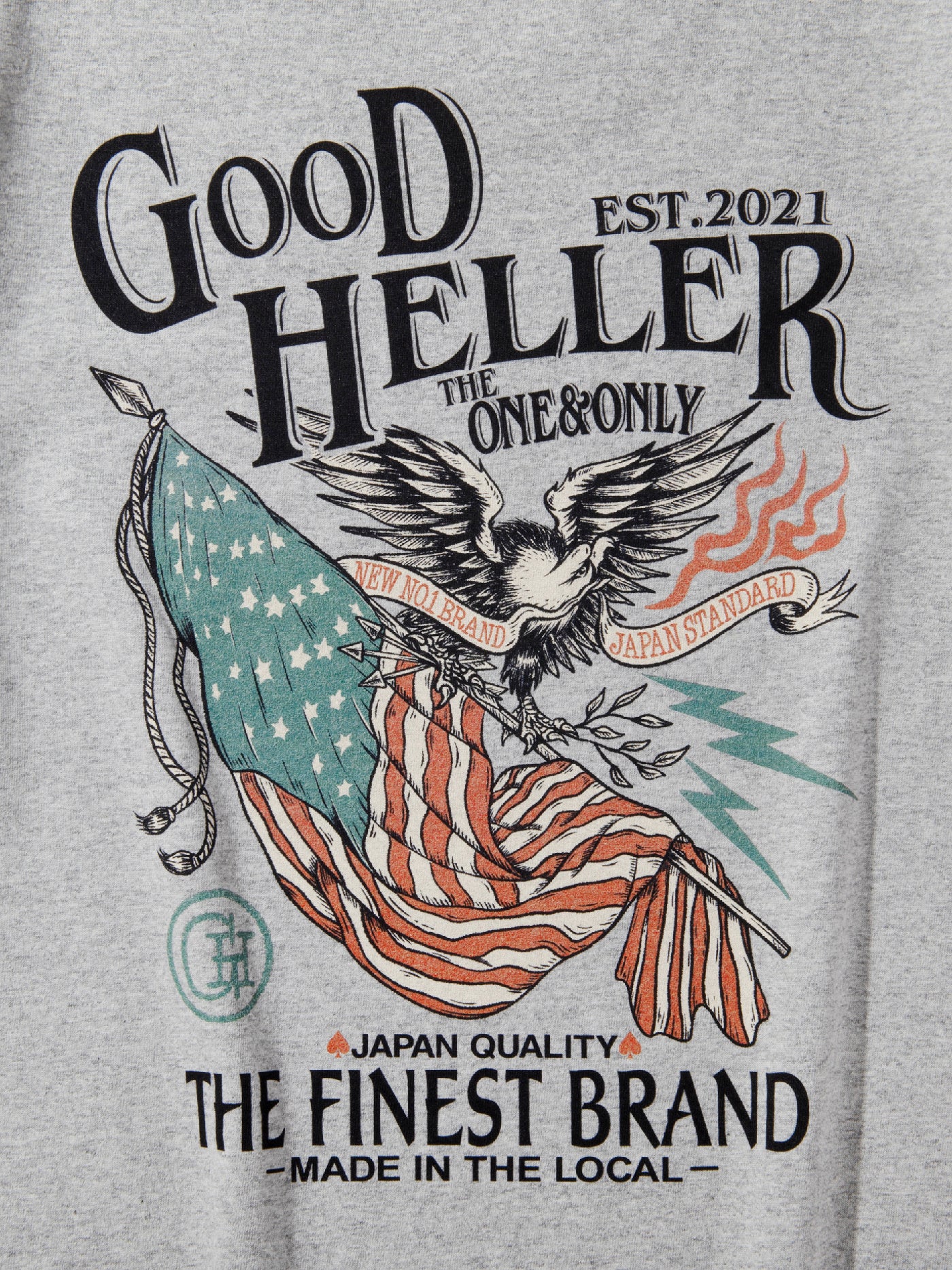 GOOD HELLER | AMERICAN FLAG S/S T-SHIRT - Gray