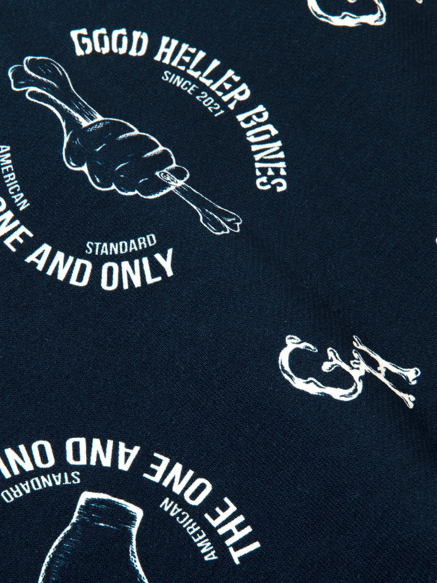 GOOD HELLER | BONE LOGO ALLOVER PATTERN SWEAT PANTS - Navy