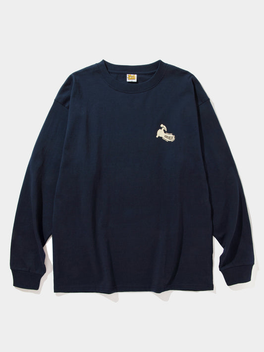 GOOD HELLER | HONEST WORKS L/S T-SHIRT - Navy