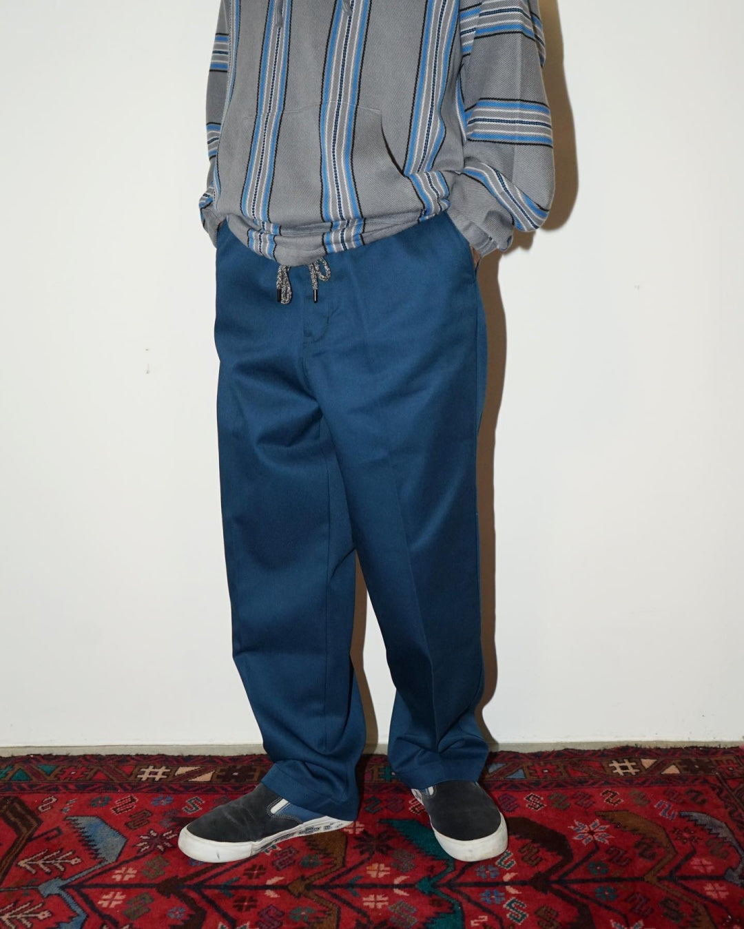 RADIALL | CNQ MOTOWN - WIDE TAPERED FIT PANTS - Navy