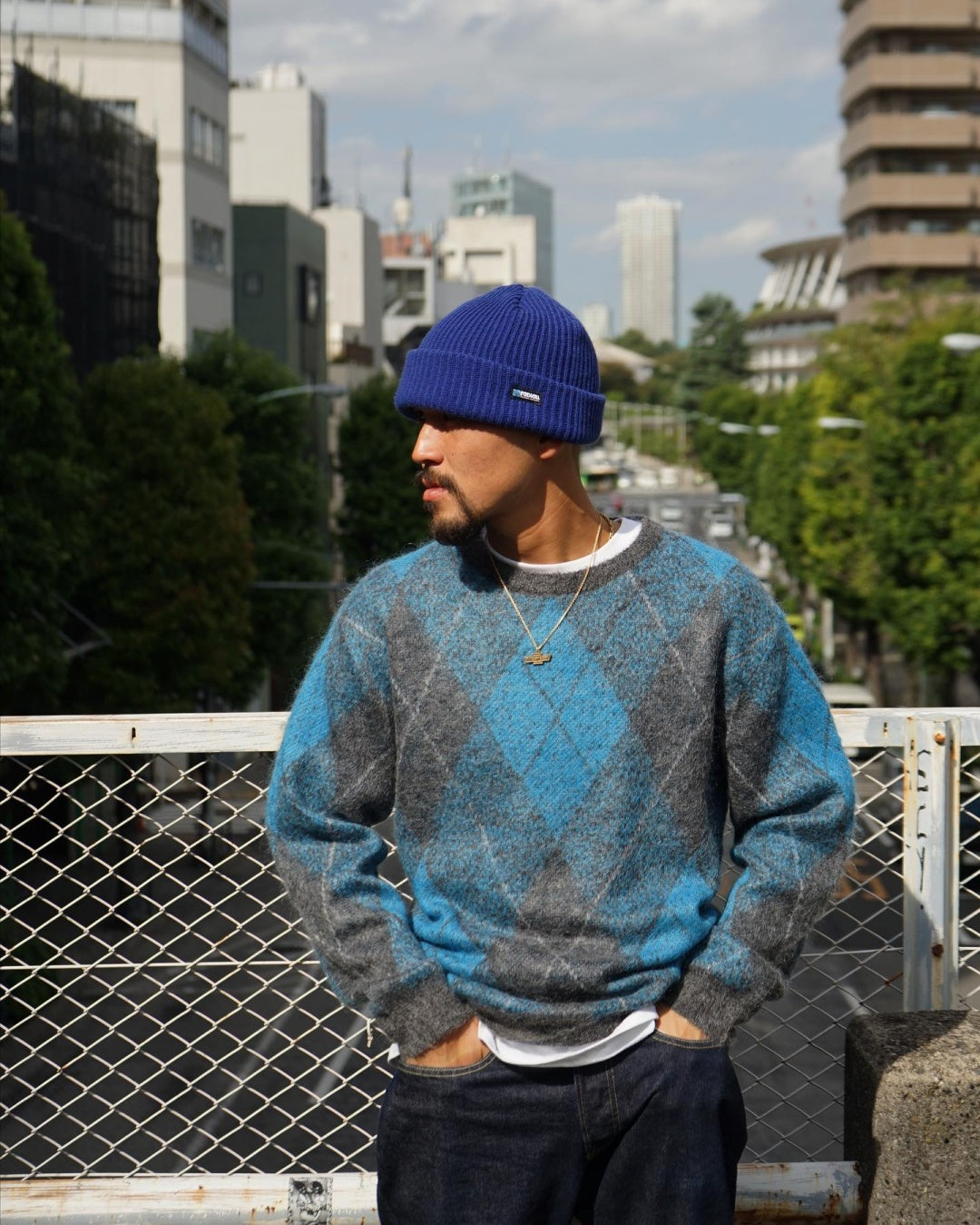 RADIALL | INNA DE YARD - CREW NECK SWEATER L/S - Blue