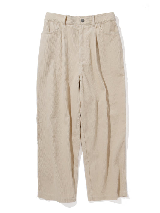 【12.27 (Sat) 12:00 Release】GOOD HELLER | CORDUROY WIDE STRAIGHT EASY PANTS - Ivory